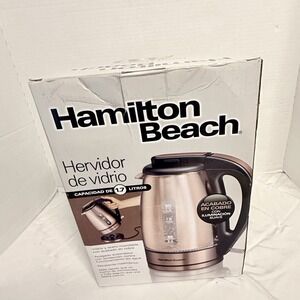 Hamilton Beach Electric Kettle 1.7L 1500W Cordless Copper 40866 K39 Complete
